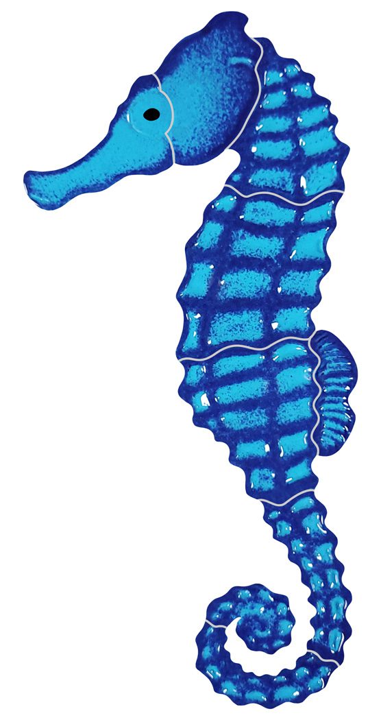 Elegant Seahorse Pool Mosaics for a Touch of Marine Beauty