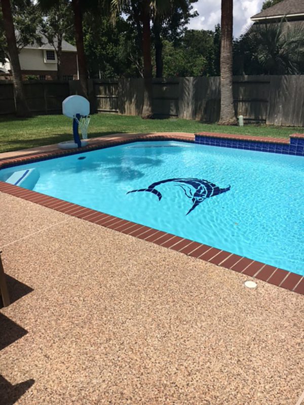 Blue Marlin Pool Mosaic