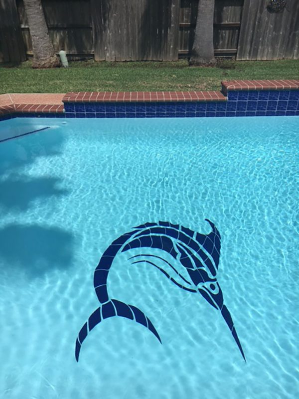 Blue Marlin Pool Mosaic