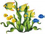 Fish Group in Seagrass Pool Mosaic