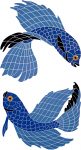 Beta Fish Pair Pool Mosaic