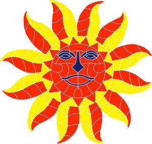 Face Sun Pool Mosaic