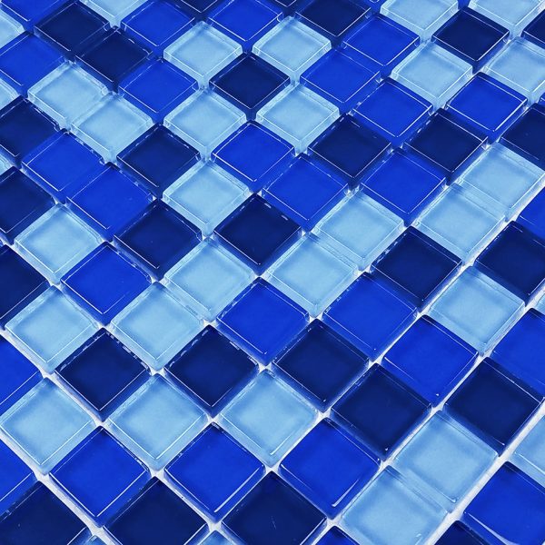 Cobalt Blue Blend 1″ x 1″ (Crystal Series) Pool Mosaic