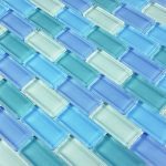 Turquoise Blue Blend 1″ x 2″ (Crystal Series) Glass Pool Tile