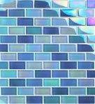 Sky Blue Blend 1″ x 2″ (Crystal Iridescent Series) Glass Pool Tile