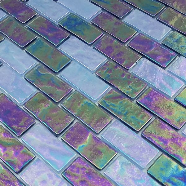Blue Blend 1″ x 2″ (Ocean Series) Glass Pool Tile