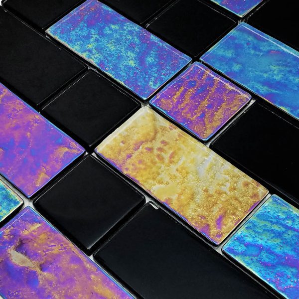 Black Mixed (Twilight Series) Glass Pool Tile