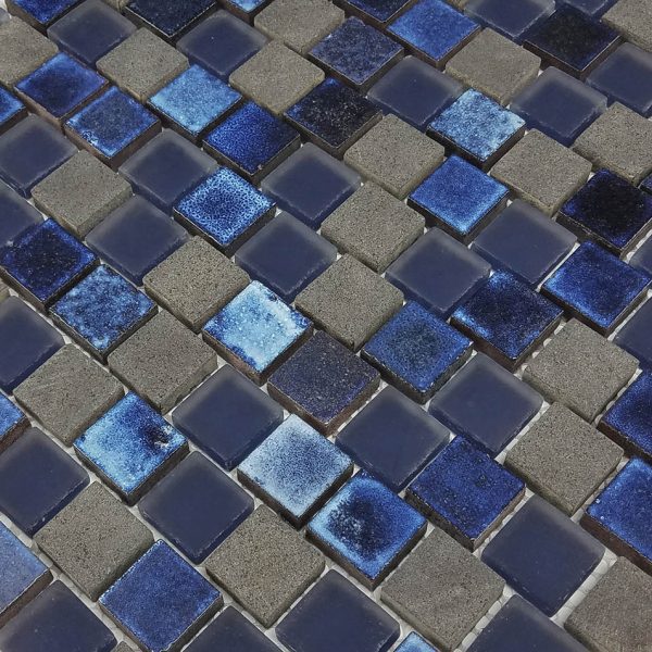 Dark Blue Blend 1″ x 1″ (Lunar Series) Glass Pool Tile