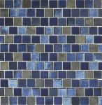 Dark Blue Blend 1″ x 1″ (Lunar Series) Glass Pool Tile
