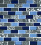 Blue 1″ x 2″ (Titanium Series) Glass Pool Tile