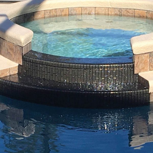 Graphite 1″ x 2″ (Galaxy Series) Glass Pool Tile
