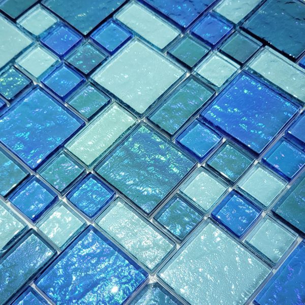 Blue Blend Mixed (Galaxy Series) Glass Pool Tile