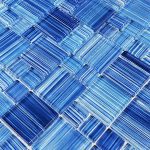 Caribbean Blue Mixed (Watercolors Series) Glass Pool Tile