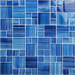 Caribbean Blue Mixed (Watercolors Series) Glass Pool Tile