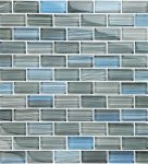 Steel Blue Gray Blend 1″ x 2″ (Watercolors Series) Glass Pool Tile