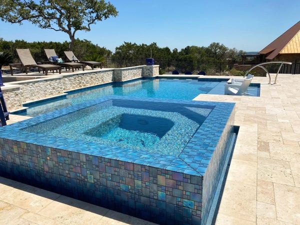 Blue Mixed (Avalon Series) Glass Pool Tile