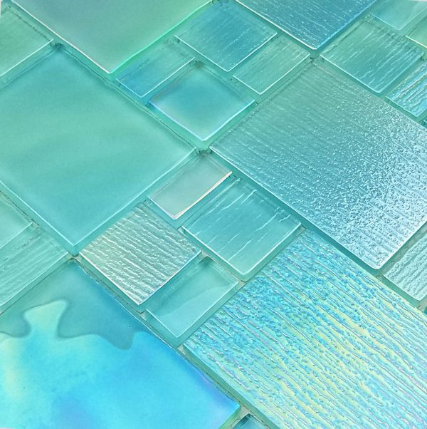 Seafoam Mixed (Avalon Series) Glass Pool Tile