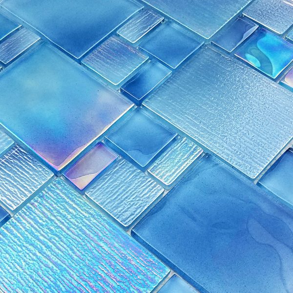 Blue Mixed (Avalon Series) Glass Pool Tile