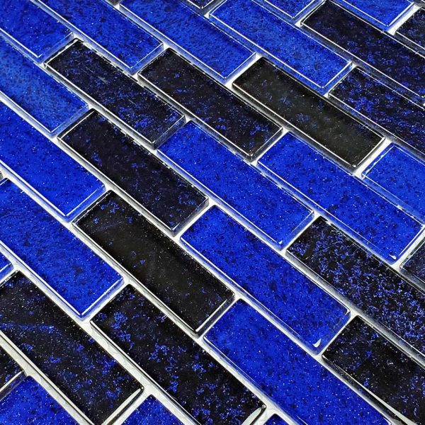 Azure Cobalt Black 1″ x 3″ (Nightfall Series) Glass Pool Tile