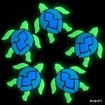 Glow in the Dark Swimming Turtle Pool Mosaic