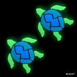 Glow in the Dark Swimming Turtle Pool Mosaic