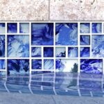 Island Blue Mixed (Splash Series) Glass Pool Tile