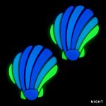 Glow in the Dark Curved Scallop Shell Pool Mosaic