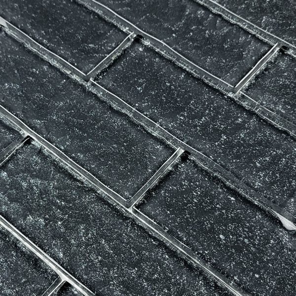 Black 2″ x 6″ (Moonscape Series) Glass Pool Tile