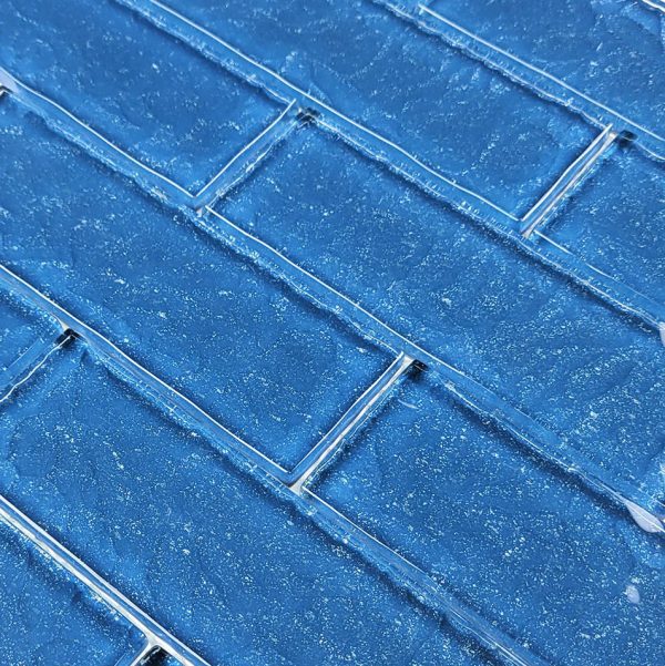 Blue 2″ x 6″ (Moonscape Series) Glass Pool Tile