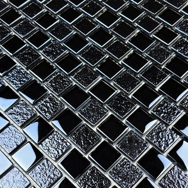 Black 1″ x 1″ (Signature Series) Glass Pool Tile