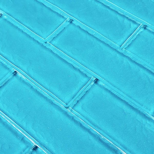 Turquoise 2″ x 6″ (Moonscape Series) Glass Pool Tile