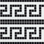 Black White 5/8″ x 5/8″ (Greek Key Series) Glass Pool Tile