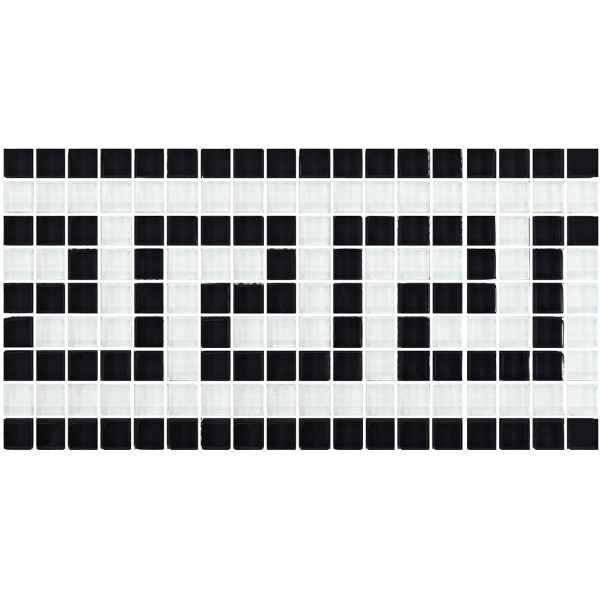 Black White 5/8″ x 5/8″ (Greek Key Series) Glass Pool Tile