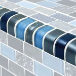 Trim Blue 1″ x 2″ (Titanium Series) Glass Pool Tile