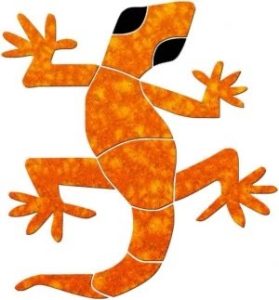 frog and gecko mosaics