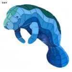 Glow in the Dark Manatee Mother Pool Mosaic