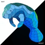 Glow in the Dark Manatee Mother Pool Mosaic