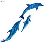Glow in the Dark Wave Dolphins with Baby Pool Mosaic