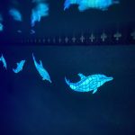 Glow in the Dark Wave Dolphins Pool Mosaic