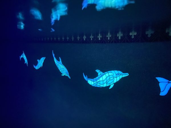 Glow in the Dark Wave Dolphins with Baby Pool Mosaic