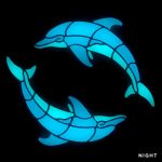 Glow in the Dark Playful Circle Dolphins Pool Mosaic