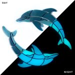 Glow in the Dark Playful Circle Dolphins Pool Mosaic