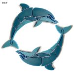 Glow in the Dark Happy Circle Dolphins Pool Mosaic