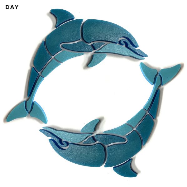 Glow in the Dark Happy Circle Dolphins Pool Mosaic