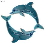 Glow in the Dark Happy Circle Dolphins Pool Mosaic