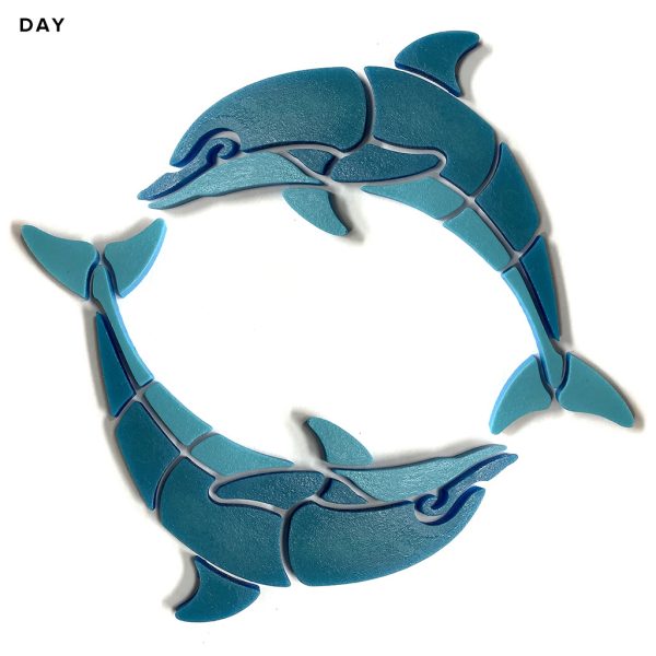 Glow in the Dark Happy Circle Dolphins Pool Mosaic