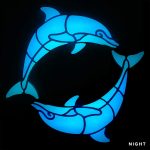 Glow in the Dark Happy Circle Dolphins Pool Mosaic