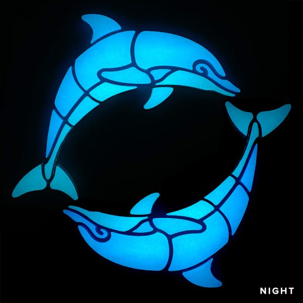 Glow in the Dark Happy Circle Dolphins Pool Mosaic