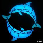 Glow in the Dark Happy Circle Dolphins Pool Mosaic