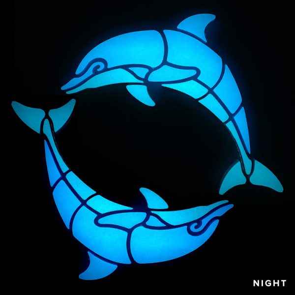 Glow in the Dark Happy Circle Dolphins Pool Mosaic
